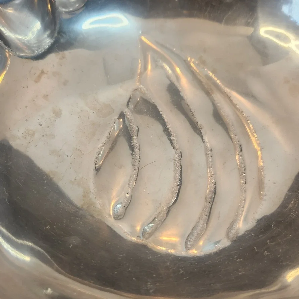 Vintage Chicken Cast Aluminum Decor Bowl Nut Dish Mid Century Modern MCM Rooster